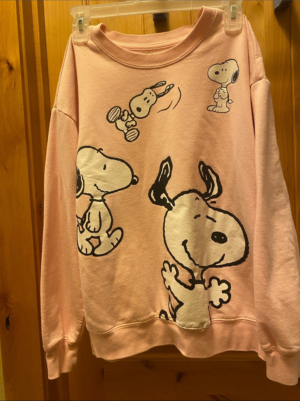 Peanuts Pink Snoopy Graphic Crewneck Sweatshirt